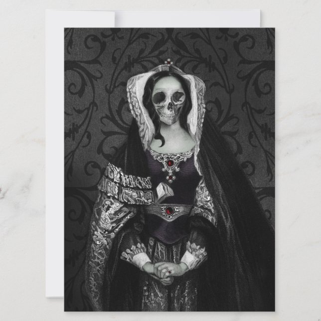 Gothic Skull Lady Invitation (Front)
