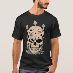 Gothic Skull Morel Mushrooms Mycologist Goth Mushr T-Shirt