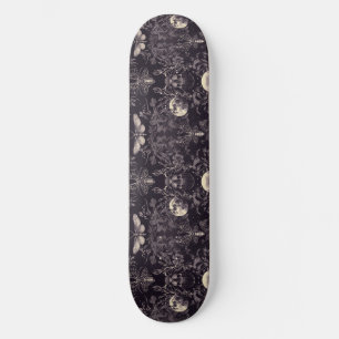Gothic Skull Moths and Moon Bedding  Skateboard