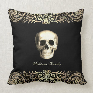Gothic Skull Personalized Throw Pillow