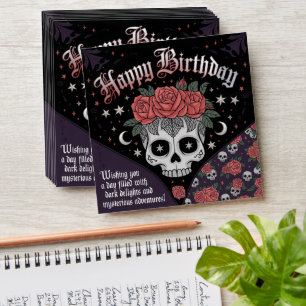 Gothic Skull & Roses Birthday Card Envelope