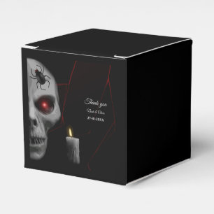 Gothic Skull Spider Candle - Dark Moody Halloween Favor Box