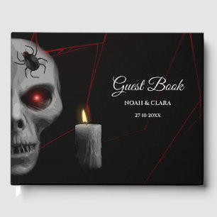 Gothic Skull Spider Candle - Dark Moody Halloween  Guest Book