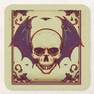 'GOTHIC SKULL' SQUARE PAPER COASTER