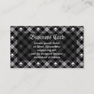 Gothic Skull Tartan Plaid Business Card
