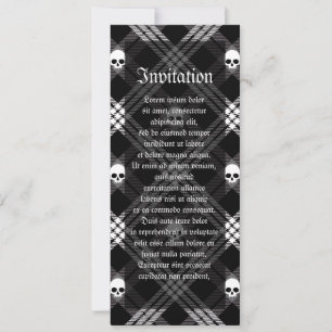 Gothic Skull Tartan Plaid Invitation