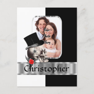 Gothic skull tattoo postcard