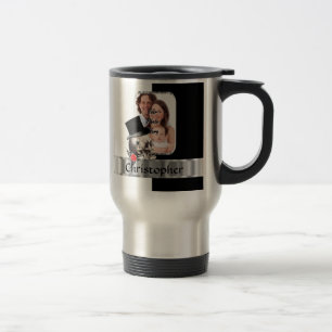 Gothic skull tattoo travel mug