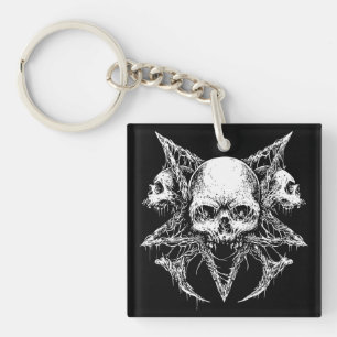 Gothic Skull Trio Keychain