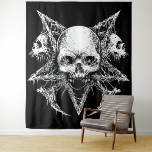 Gothic Skull Trio Tapestry