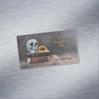 Gothic Skull Vintage Books Yellow Sunflower Magic