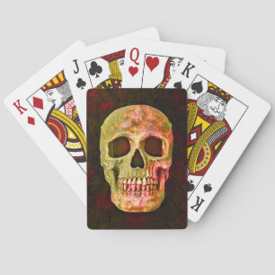 Gothic Skull Vintage Retro Red Green Scary Playing Cards