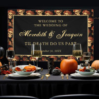 Gothic Skull Welcome to Our Halloween Wedding
