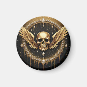 💎 Gothic Skull Wings Logo For Alternative Gifts ☠ Magnet