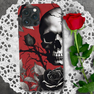 Gothic Skull with Black Rose  iPhone 13 Pro Max Case