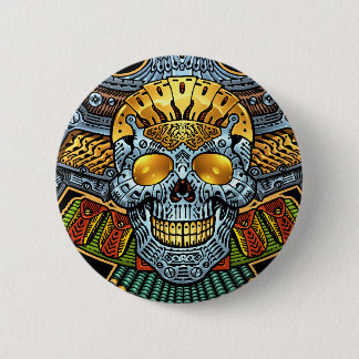 Gothic Skull with Guns and Bullets by Al Rio 2 Inch Round Button