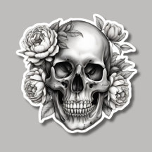 Gothic Skull with Peonies Waterproof 