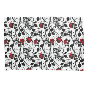 Gothic Skulls and Roses Bedding  Pillowcase
