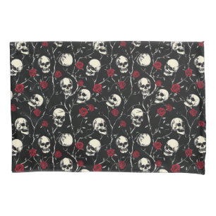 Gothic Skulls and Roses Bedding  Pillowcase