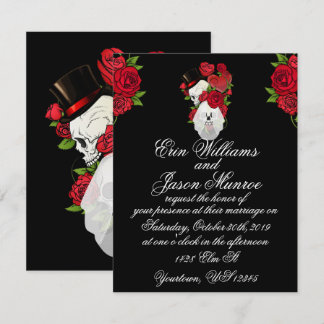 Gothic Skulls and Roses Invitation