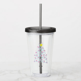 Gothic Skulls Christmas Tree Acrylic Tumbler