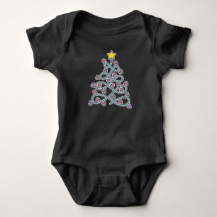 Gothic Skulls Christmas Tree Baby Bodysuit