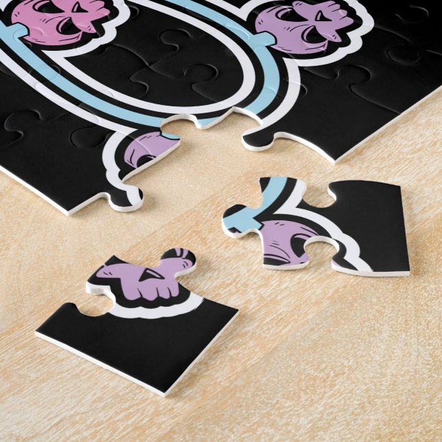 Gothic Skulls Christmas Tree Jigsaw Puzzle (Side)