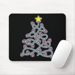 Gothic Skulls Christmas Tree Mouse Pad