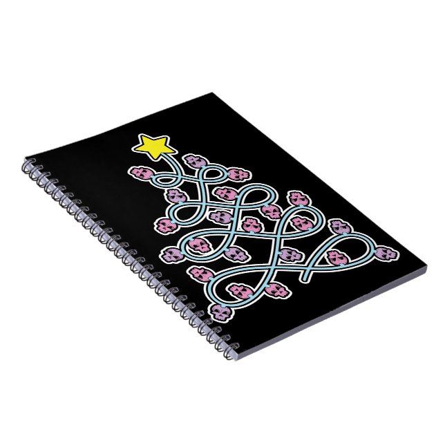 Gothic Skulls Christmas Tree Photo Notebook (Right Side)
