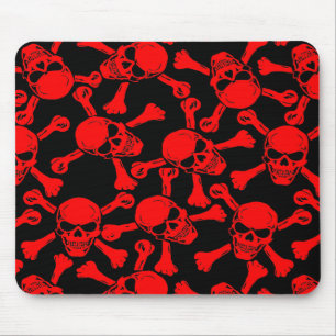 GOTHIC SKULLS CROSSBONES PATTERN MOUSE PAD