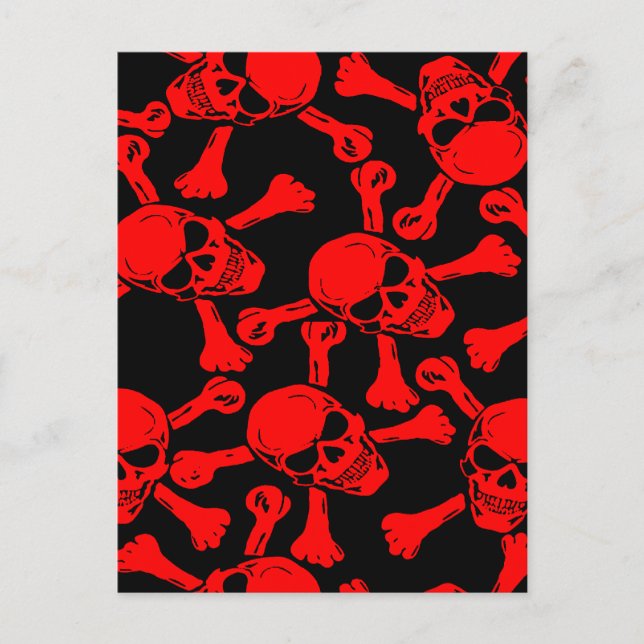 GOTHIC SKULLS CROSSBONES PATTERN POSTCARD (Front)