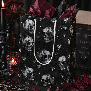 Gothic Skulls & Hearts Dark Romantic Medium Gift Bag