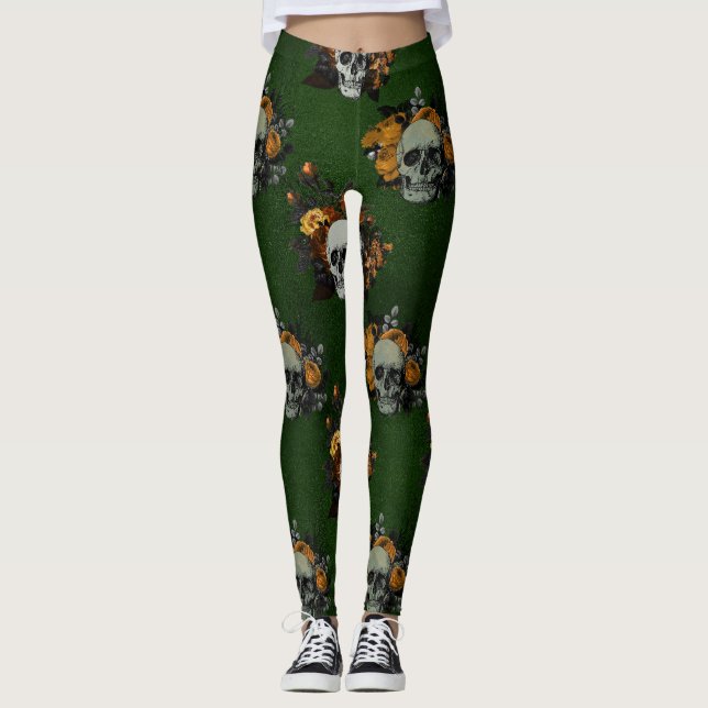 Gothic Skulls Leggings (Front)