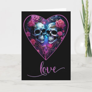 Gothic Skulls Love For Valentine´s Love Rock For M Card
