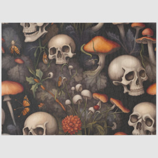 gothic skulls mushroom insects tissue decoupage tissue paper