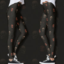 Gothic Skulls & Ravens Black Halloween Pattern