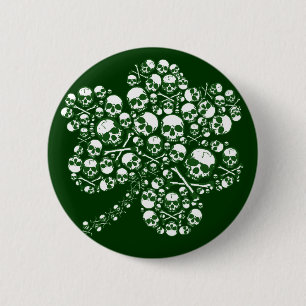 Gothic Skulls Shamrock 2 Inch Round Button