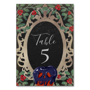 Gothic Snow White Fairy Tale Theme Party Table Number