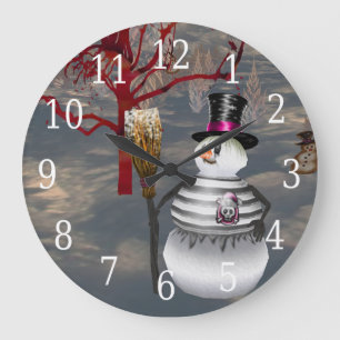 Gothic Snowman Clock