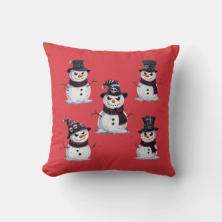 Gothic Snowman  Throw Pillow