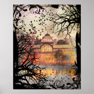 Gothic Solarium Autumn Reflections Art Print