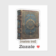 Gothic Spell Book Custom Text & Cut Vinyl Sticker