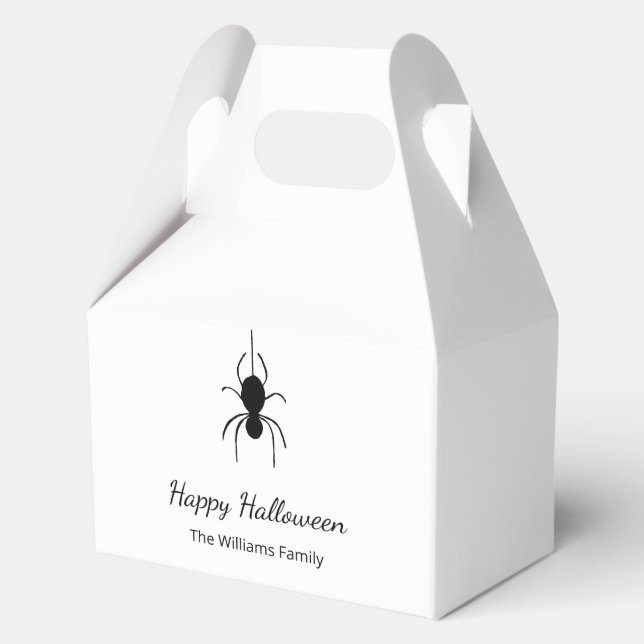 Gothic Spider Halloween Party Simple Script  Favor Box (Front)