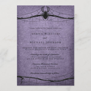 Gothic Spider Halloween Wedding Invitation