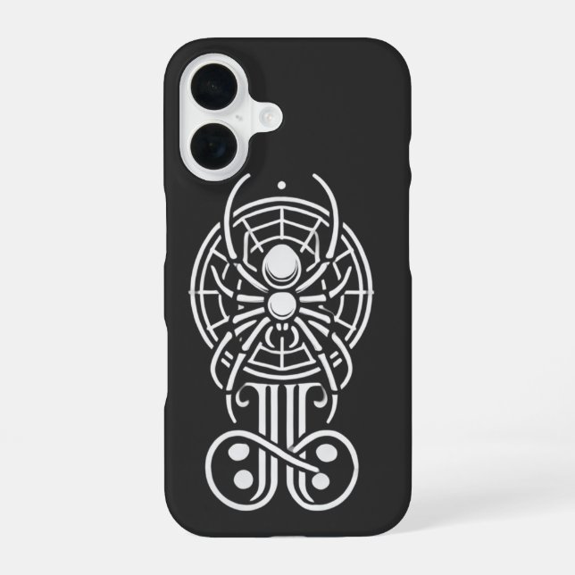 Gothic Spider Monogram iPhone 16 Case (Back)