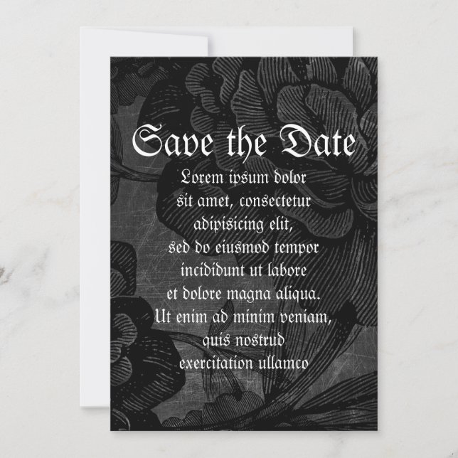Gothic Spider On Flower Save The Date (Front)
