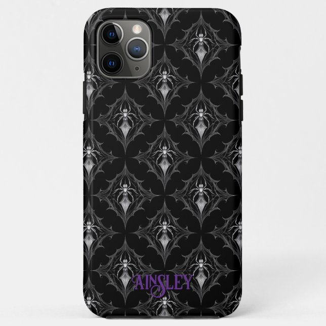 Gothic Spider Pattern Black Case-Mate iPhone Case (Back)