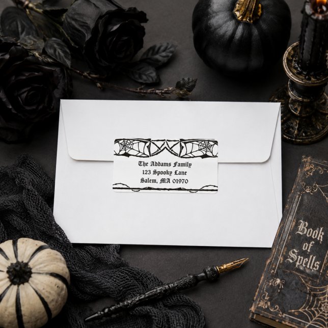 Gothic Spiderweb Personalized Halloween Label (Creator Uploaded)
