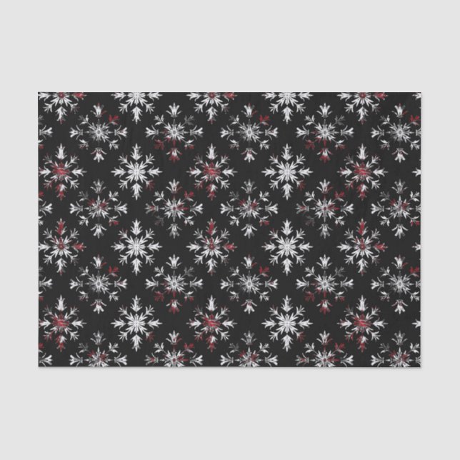 Gothic Spooky Christmas snowflakes Tissue Paper (Front)