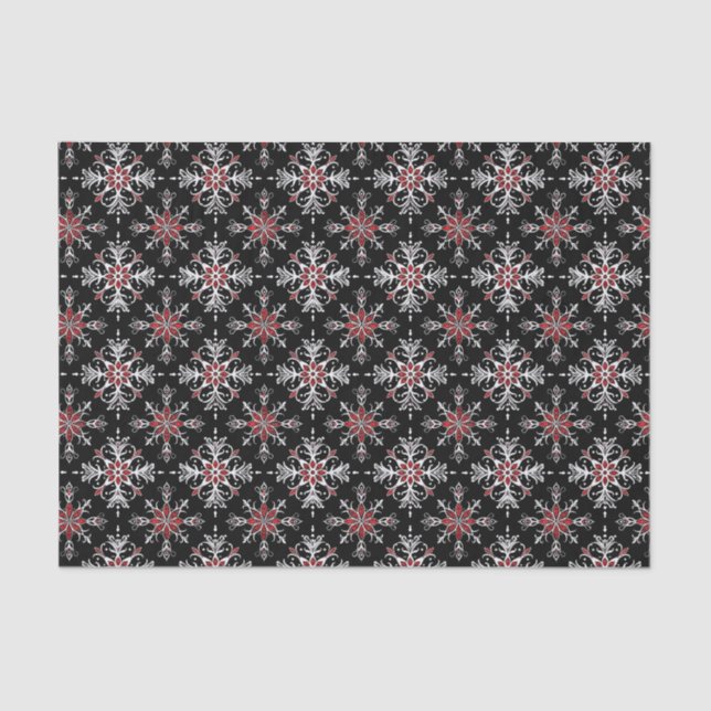 Gothic Spooky Christmas snowflakes Tissue Paper (Front)